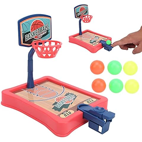 QiruIXinXi Mini Tabletop Basketball Shooting Game Toy Desktop Intelligence Parent Child Interaction Basketball Toy for Kids Boys(Red) Cover