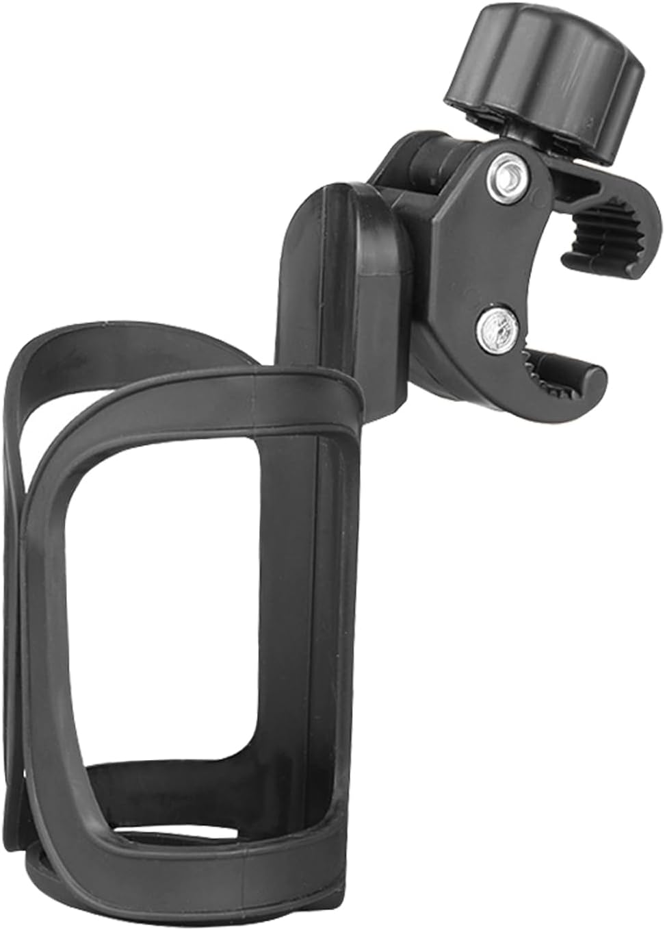 Grapelet 1X Stroller Cup Holder,Universal Pram Bicycle Pushchair Cup Holder, 360 Degree Rotation ABS Adjustable Drink Coffee Bottle Organizer Accommodate for Baby Bottles, Bike and Beverage Bottles