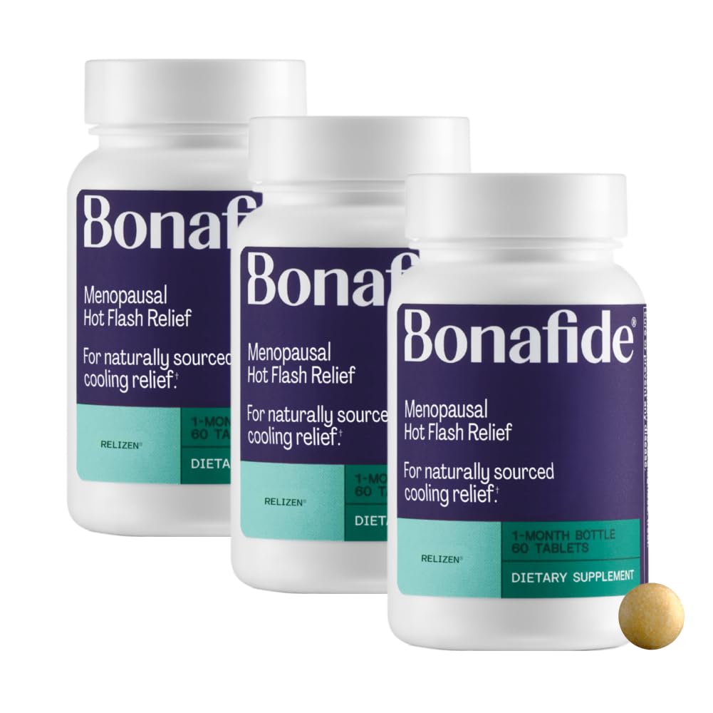 Relizen Bonafide Menopause Relief – Powerful, Hormone-Free Relief from Hot Flashes and Night Sweats During Menopause* – 90 Day Supply (180 Tablets)