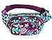 iSuperb Ceinture de Toile Multifonction 4-Zipper Fanny Pack de Sac de Taille Avec sangle réglable pour Running Fitness Cyclisme Randonnée Voyage Camping Sports (Flor)