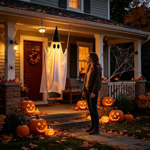 Fantôme Halloween télécommandé de 185 cm avec éclairage intérieur - 4