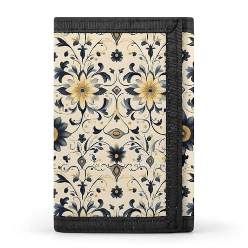 Retro Pattern A 1 Print Wallet for Men, 8 Credit Card Holder Slim Minimalist Front Pocket Small Mens Bifold Wallets