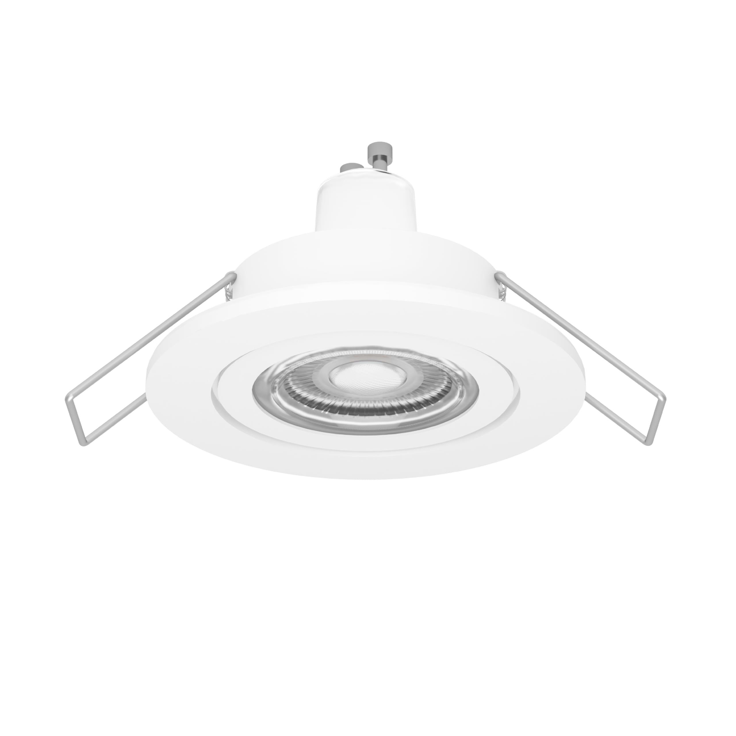 Eglo LED Recessed Spotlight Barranco, Bathroom Ceiling Spot, Light in White Plastic, Warm lamp, Including GU10 Bulb, IP44
