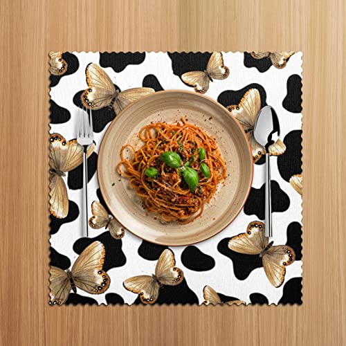 Sets de table papillons en vinyle tressé chic et durable pour table soignée - 6