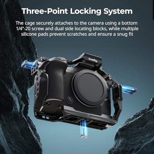 Image of SmallRig R6 Mark III Camera Cage for Canon R6 Mark II, Formfitting Video Making Rig, HawkLock Dual NATO Rails, Quick Release Plate for Arca, Compatible with DJI RS 3 / RS 3 Pro /RS 4 / RS 4 Pro-5954