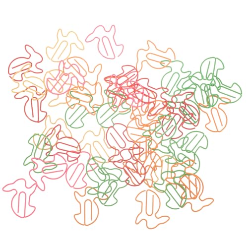 Angoily 50pcs Rabbit Shaped Animal Paper Clips for Decorations Toys for Rabbits Random Color