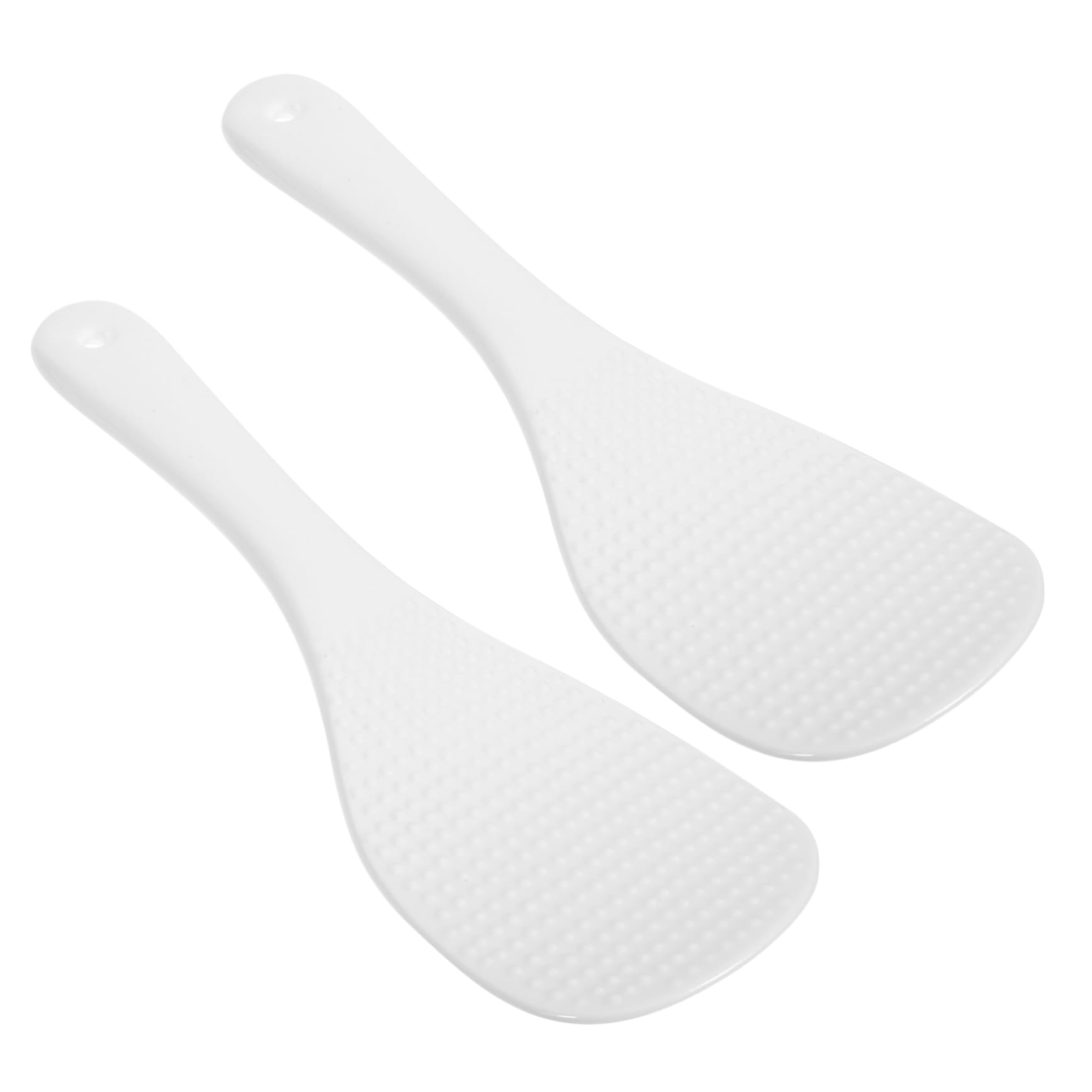 SOLUSTRE 2Pcs Non Stick Rice Paddle Spoon Smooth Ceramic Rice Serving Scoop for Home Kitchen Delicate Design with Ergonomic Grip for Easy Handling and Fluffy Rice Transfer