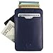 Vaultskin CHELSEA Mens RFID Blocking Slim Leather Card Wallet - Minimalist Front Pocket Cardholder in Navy Blue