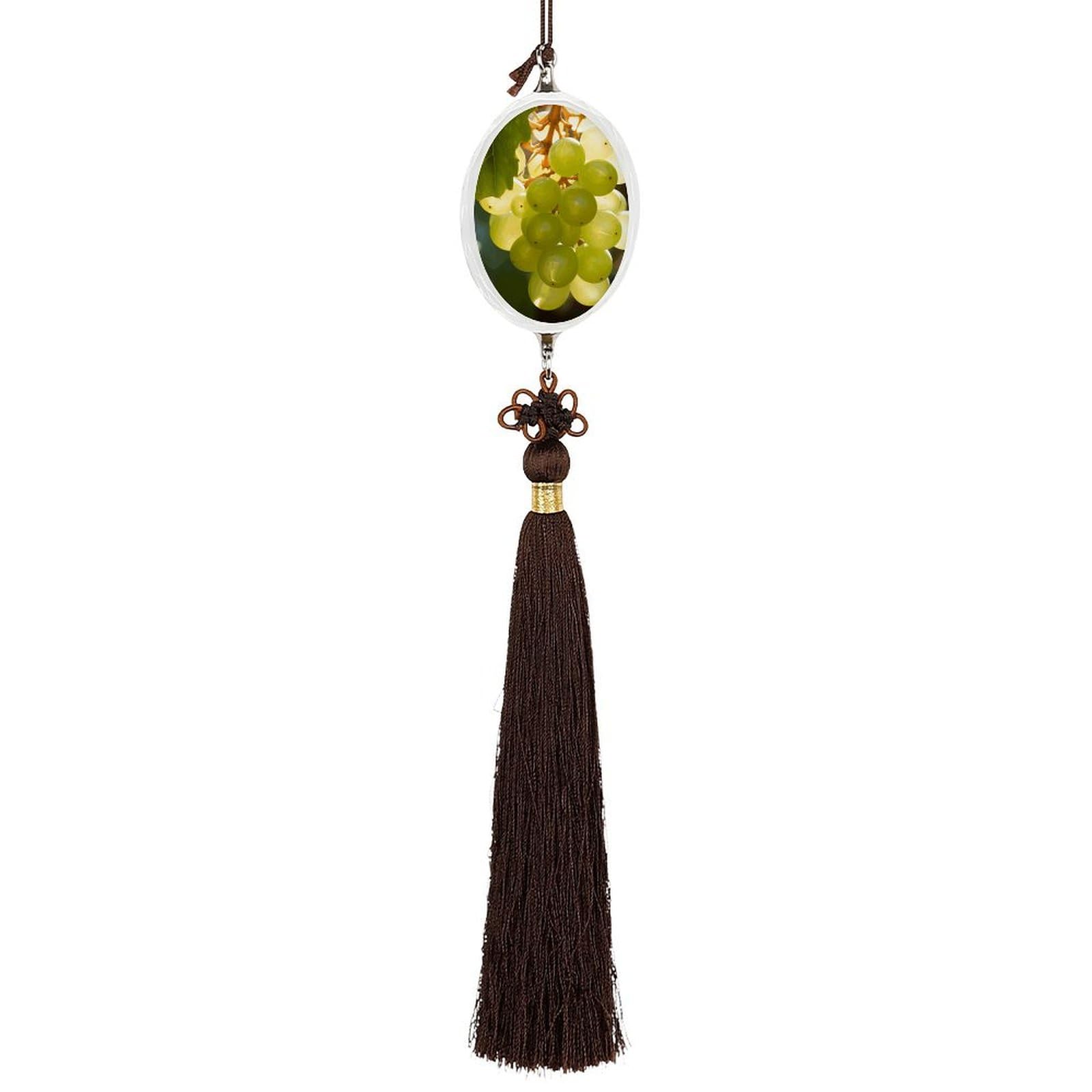 Crystal Car Pendant Charms Ellipse Crystal Rear View Mirror Charms Green Grape Hanging Auto Hanging Interior Ornament Pendant Car Interior Accessories for Women Men Auto Decor