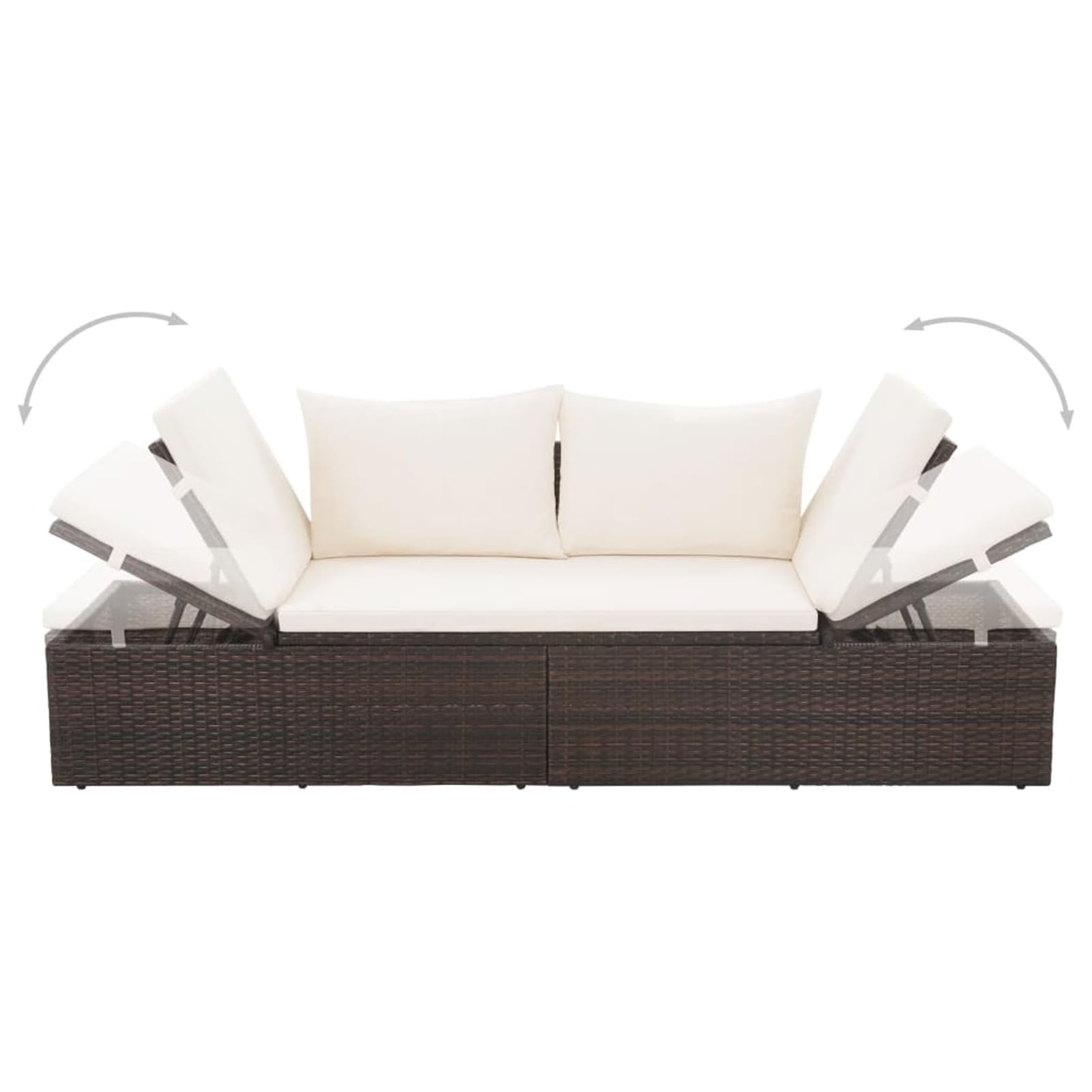 Lettino da Giardino Marrone 195x60 cm in Polyrattan,Lettino da Giardino,Lettino da Spiaggia,Lettino Prendisole da Giardino-43954