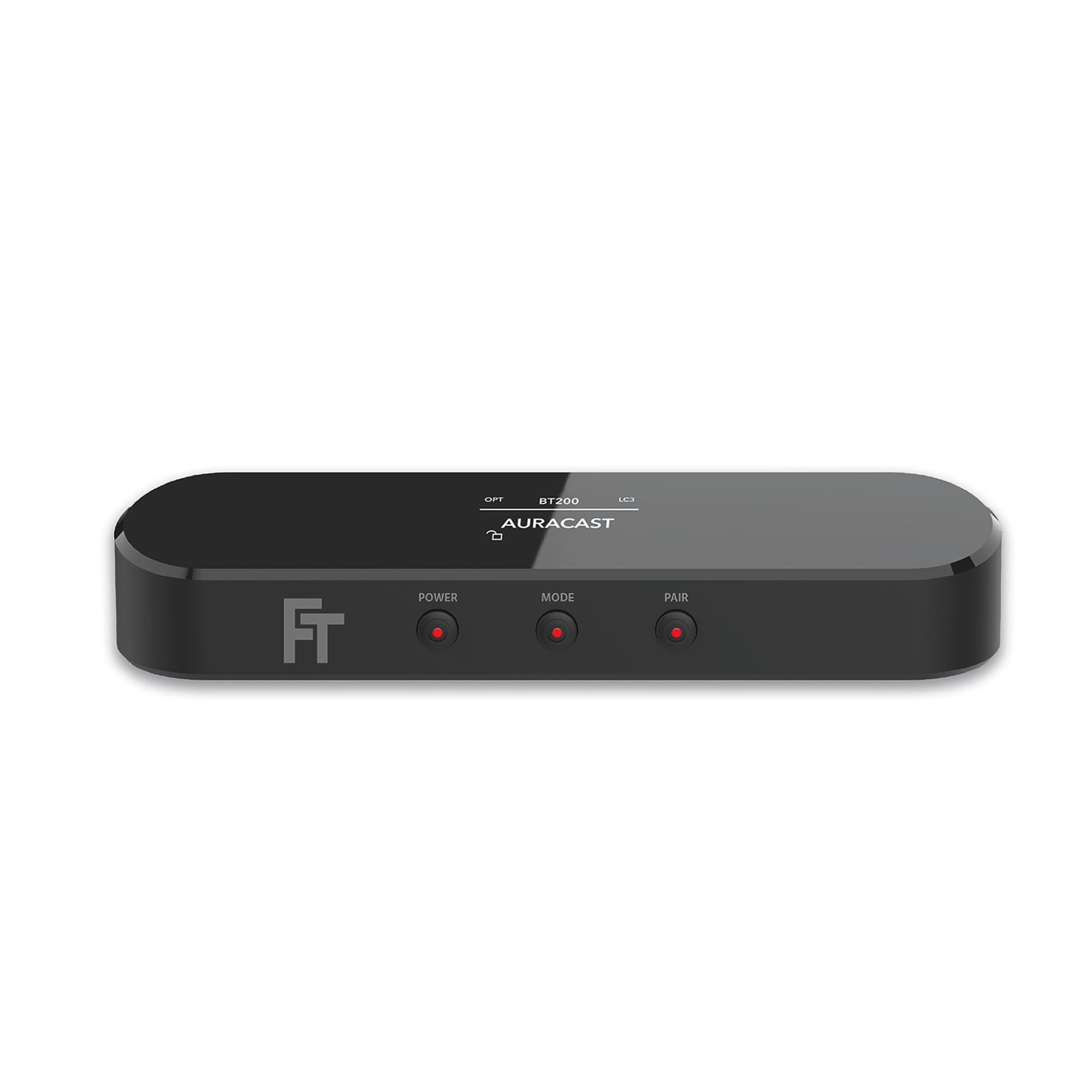 FeinTech BT200 - Transmisor de audio Bluetooth 5.4 con Auracast | Compatible con aptX adaptive, pantalla OLED, Toslink Passthrough, alimentado por USB, se puede emparejar con 2 auriculares