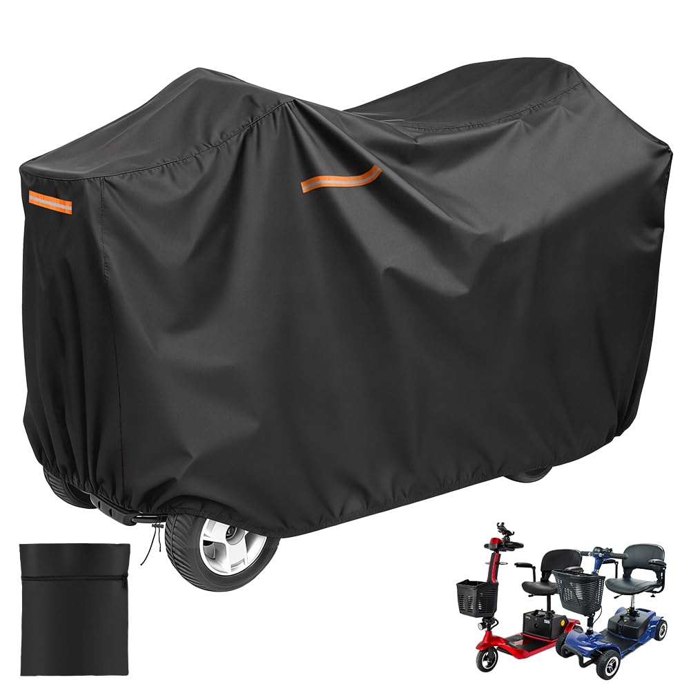ATV Cover, Waterproof 4 Wheelers Quad Cover with Storage Bag Reflective Stripe 210D Oxford Fabric Anti Dust Bird Droppings UV-resistant 256x110x120CM — view 9