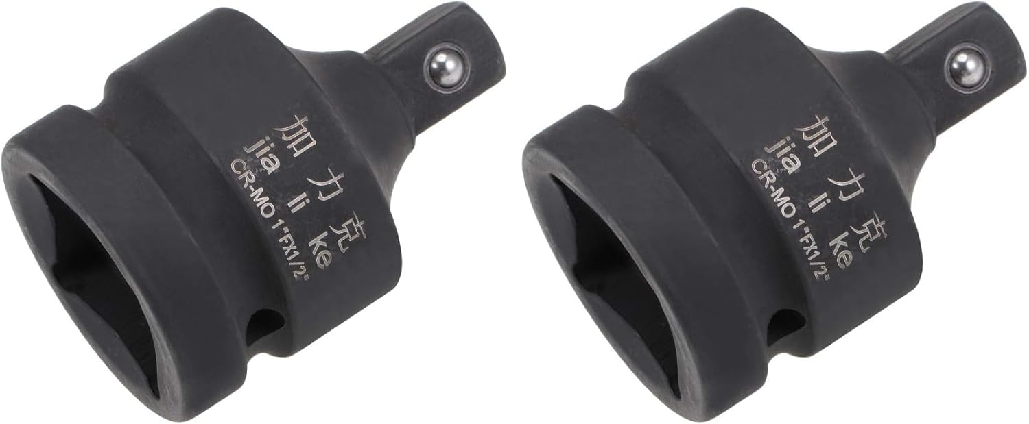 uxcell 1" Drive (Female) x 1/2" (Male) Impact Socket Reducer for Use with Air Impact Drivers, Breaker Bars, Ratchets, CR-MO Steel (Pack of 2)
