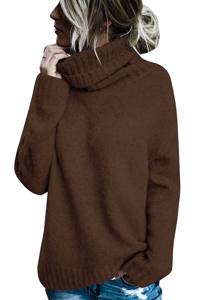 FISACE Womens Oversized Turtleneck Pullover Sweater Cable Knit Sweater Tops | Long Sleeve,Slouchy,Fall,Winter,Lightweight,Loose,Trendy,Casual,Sexy
