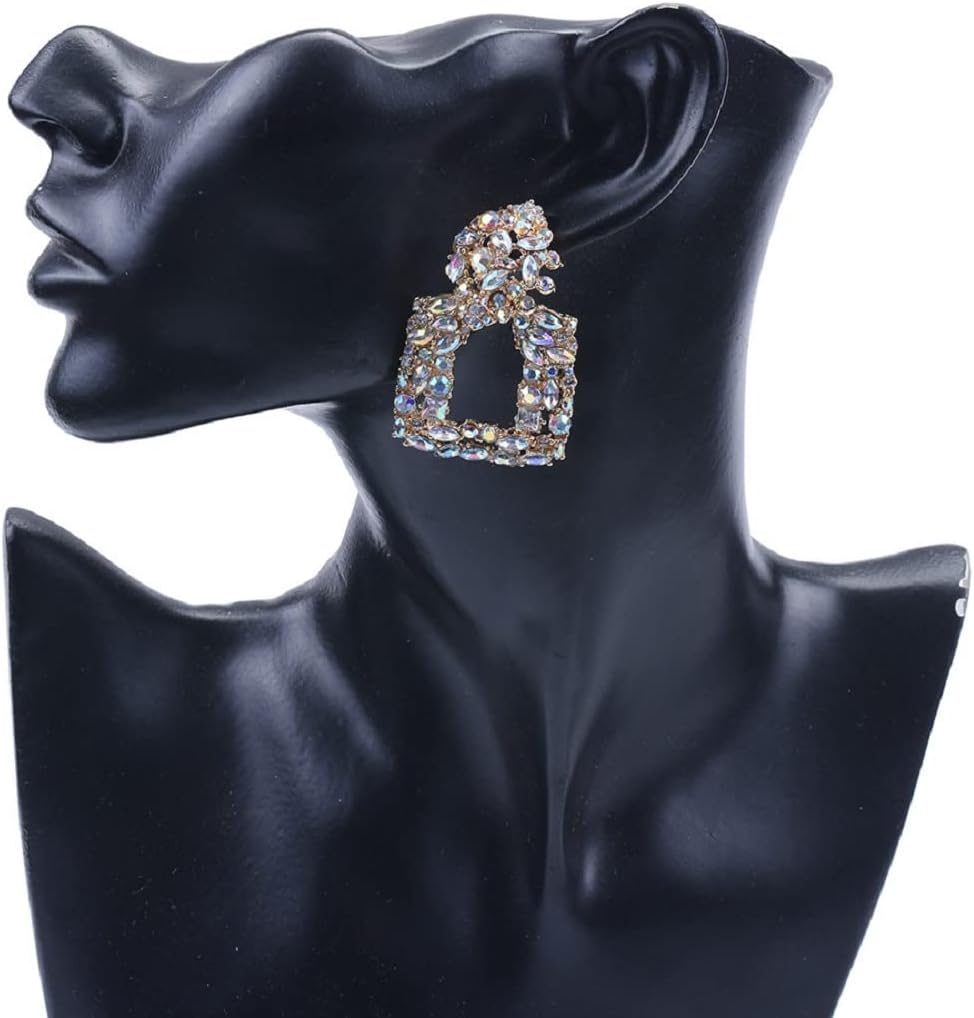 Rectangle Earrings for Women, Teardrop Geometric Dangle Earrings Hypoallergenic, Square Statement Drop Earrings, Sterling Silver, No Gemstone - Image 4