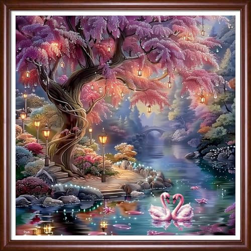 Image of Findvoor Stamped Cross Stitch Kits for Beginner Embroidery Kits for Beginners Adults DIY 11CT Cross Stitch Patterns Needlepoint Kits Crossstitching Kits-Fairyland on Earth 18x18 inch