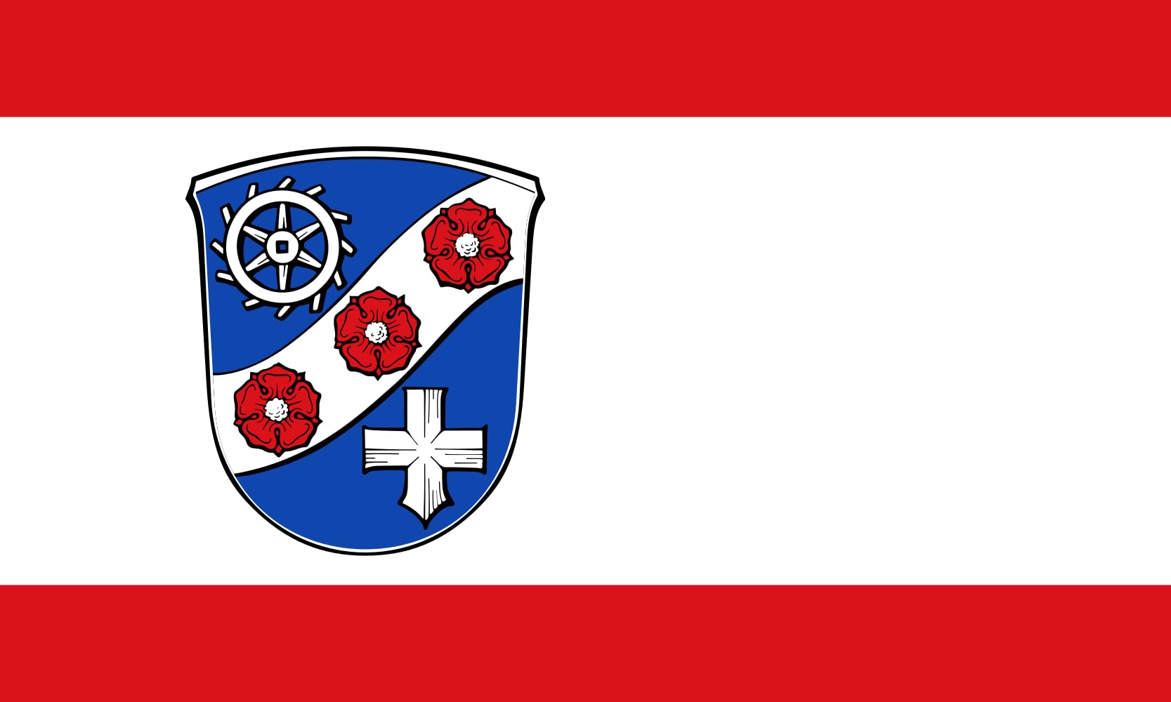 Drapeau Hambach bei Heppenheim de format paysage pour mât extérieur de mairie