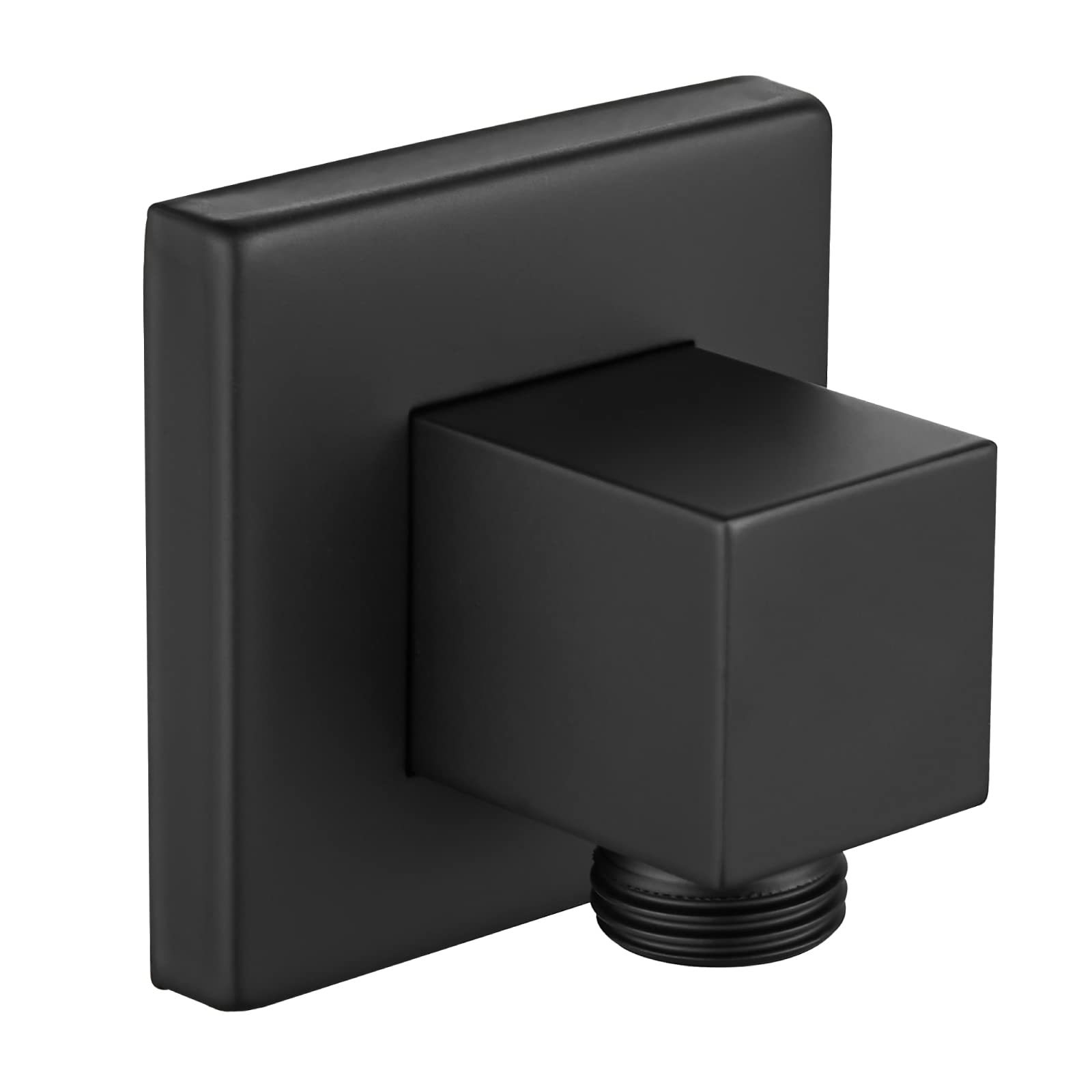 Solar Matt Black Round Shower Wall Outlet - View #9