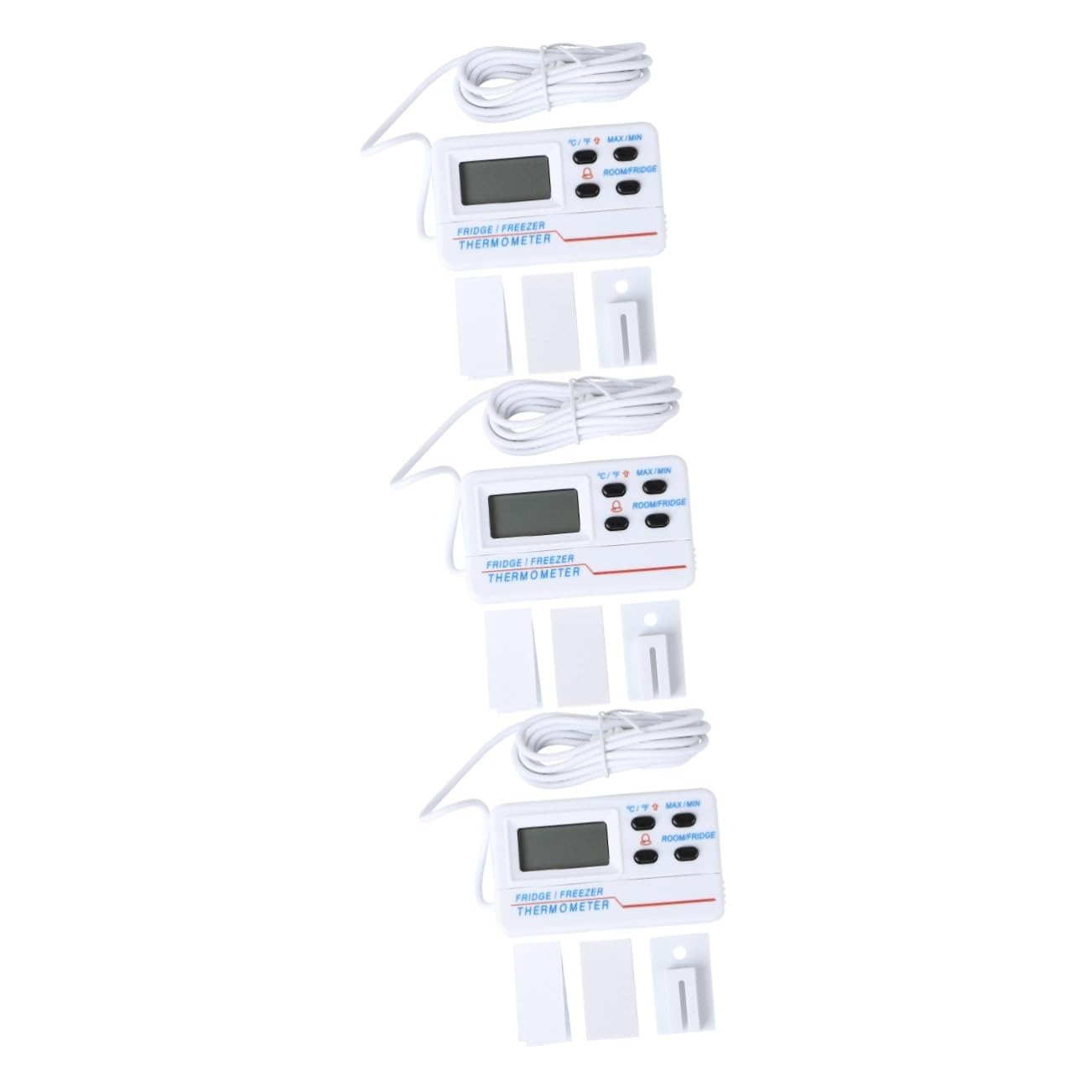 3piezas Termómetro Digital De Interior y Exterior Alarma De Alta y Temperatura Termómetro Frigorífico Para Refrigerador y Congelador Pantalla Lcd Bajo Consumo Energético y Alta