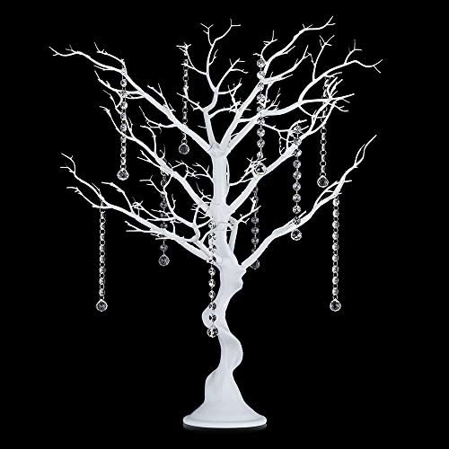 NUPTIO Artificial White Tree 76cm Height Artificial White Tree with Hanging Acrylic Chains Wedding Centerpieces for Tables for Wedding Banquet Birthday Party Event Tabletop Decorations