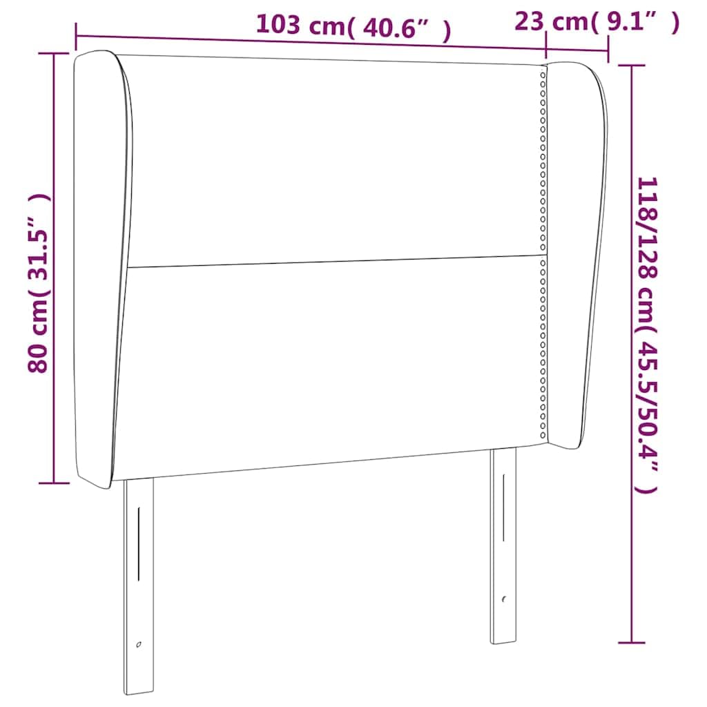 vidaXL Tête de lit avec Oreilles Vert foncé 103x23x118/128 cm Velours