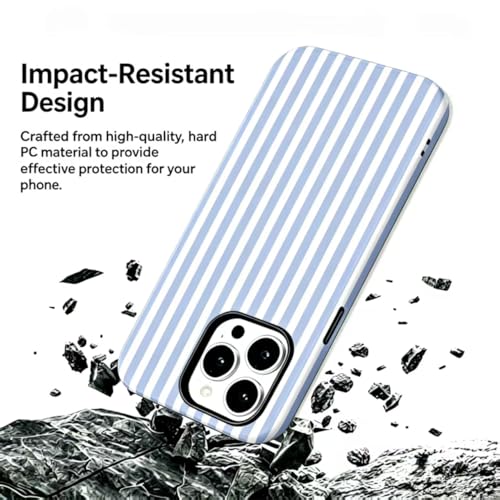 Image of for iPhone 13 /14 Case Cute Phone Case,Compatible with MagSafe,Dual Layer Shockproof Protective Phone Cover,Hard Shell + Silicone Cover,Fashion Design for Women Girls,Striped Blue