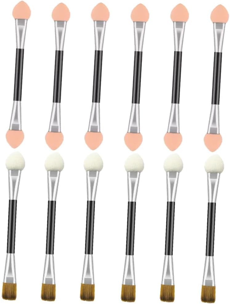 Eyeshadow Brushes, 12 Sponge Eyeshadow Brushes, Double-sided Eyeshadow Brushes, Double-Headed Eyeshadow Brushes, Disposable Eyeshadow Applicators