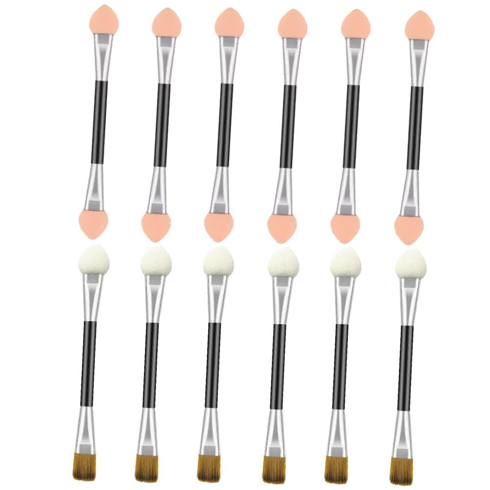 Eyeshadow Brushes, 12 Sponge Eyeshadow Brushes, Double-sided Eyeshadow Brushes, Double-Headed Eyeshadow Brushes, Disposable Eyeshadow Applicators