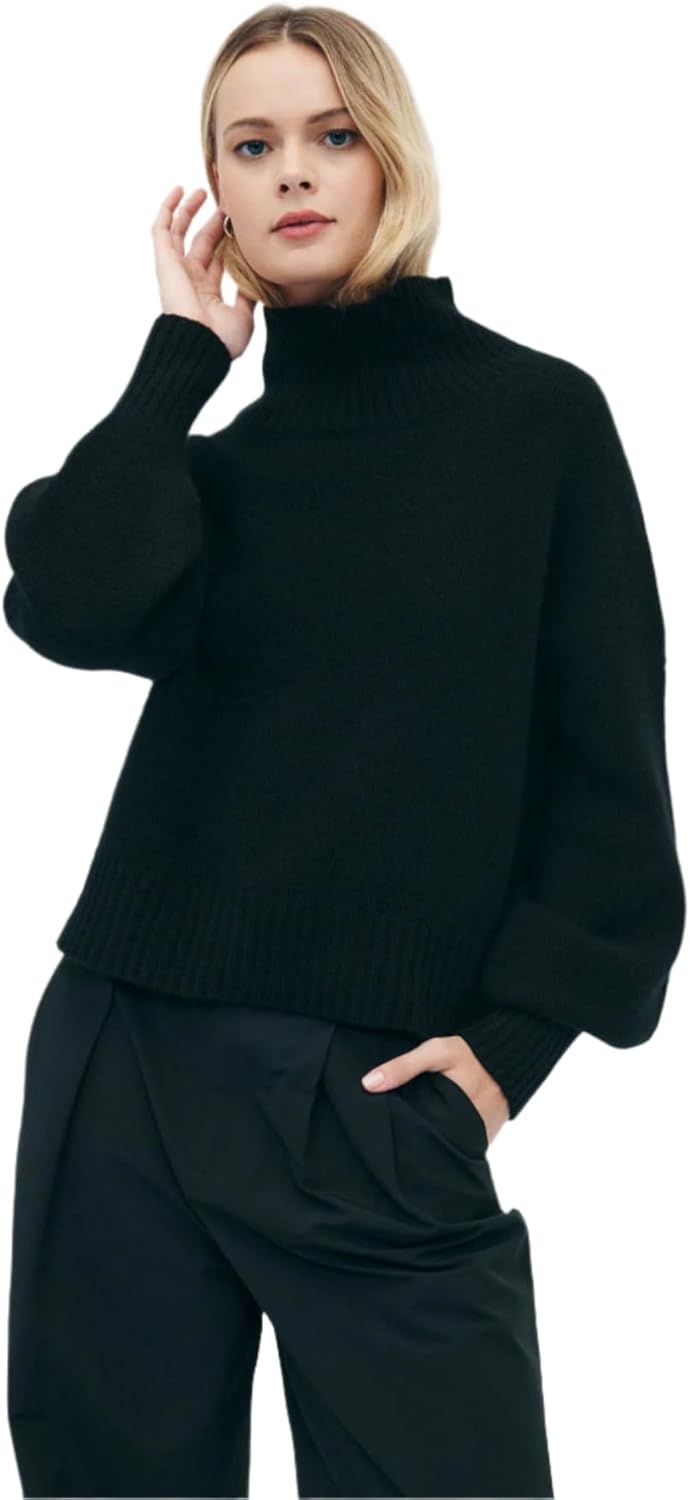 NAADAM Womens Luxe Cashmere Oversized Turtleneck
