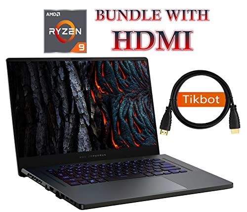Image of ASUS - ROG Zephyrus 15.6 inch WQHD 165Hz Gaming Laptop-AMD Ryzen 9 6900HS- NVIDIA GeForce RTX 3060-DDR5 Memory, PCIe SSD - with HDMI Cable (24GB RAM | 1TB PCIe SSD)