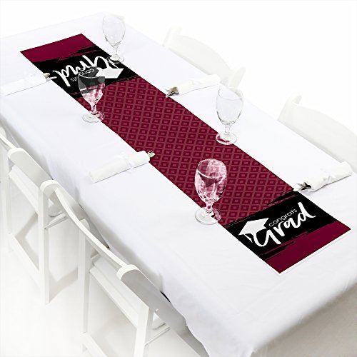 Black Friday - 60% OFF Big Dot of Happiness Maroon Grad - Best is Yet to Come - Petite Burgundy Graduation Party Paper Table Runner - 12 x 60 inches
