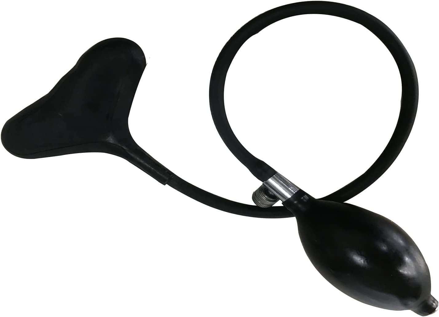 MFMYEE SM Latex-Knebel, aufblasbarer Latex-Plug, BDSM-Latexhaube, Gummifetisch, komplette erotische Fesselmaske