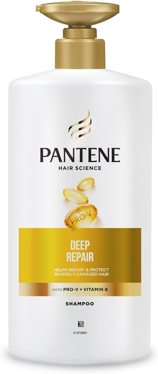 Pantene Hair Science Deep Repair Shampoo 650ml with Pro-Vitamins & Vitamin B to repair & protect severely damaged hair,for all hair types, shampoo for women & men, shampoo for damaged hair