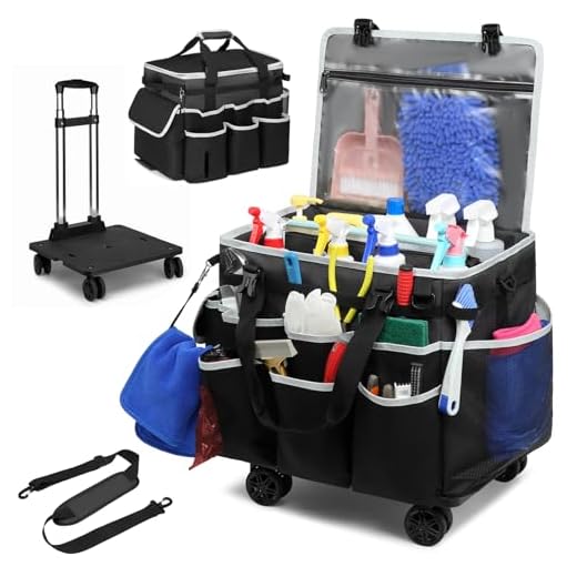 Large Rolling Cleaning Caddy with Wheels