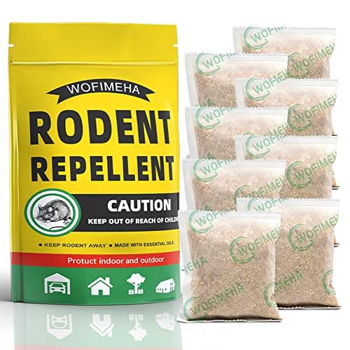 ANEWNICERodent Repellent, Peppermint Oils Mouse Repellent Outdoor,Rat Repellent for House/Car/RV/Boat/Garage/Shed/Cabin,Rodent Repellent for Car Engines,Mouse Repellant,Mice Away(8 Pouches)