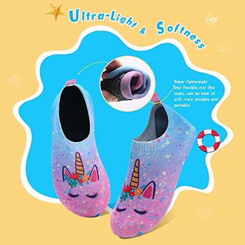 Image of WateLves Kids Water Shoes Toddler Girls Boys Barefoot Non-Slip Quick Dry Aqua Socks for Beach Swim Walking