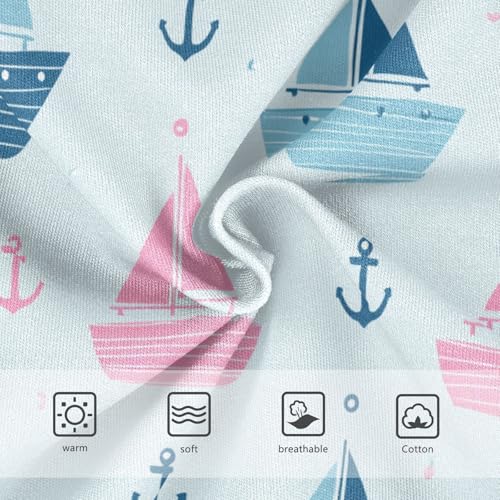Wusikd Cute Pink Blue Girls' Underwear Cotton Boats Anchor Girls Briefs Soft Toddler Underwear 2T3