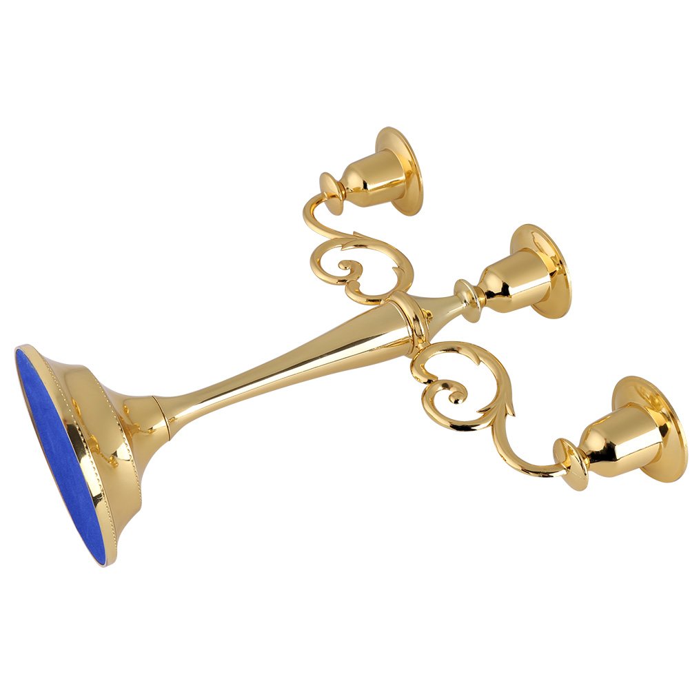 Candelabro in Metallo 3 Braccia Stile Europeo, Supporto Candele Decorativo per Feste e Occasioni Speciali