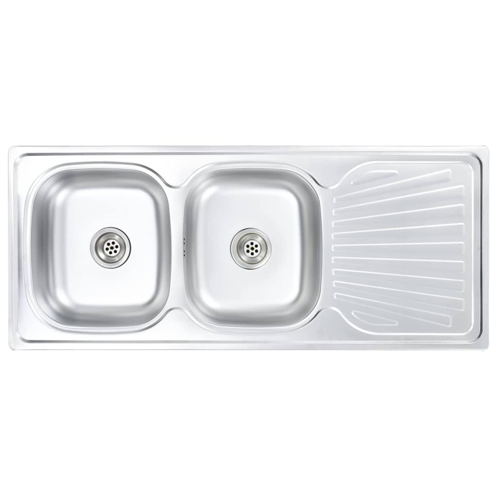 ShGaxin Fregadero de Doble Seno con colador y sifón, Mueble Pila Lavadero, Pila Fregadero Cocina, Fregadero sobre Encimera, Fregadero Baño Encimera, Picas De Cocina, de Acero Inoxidable