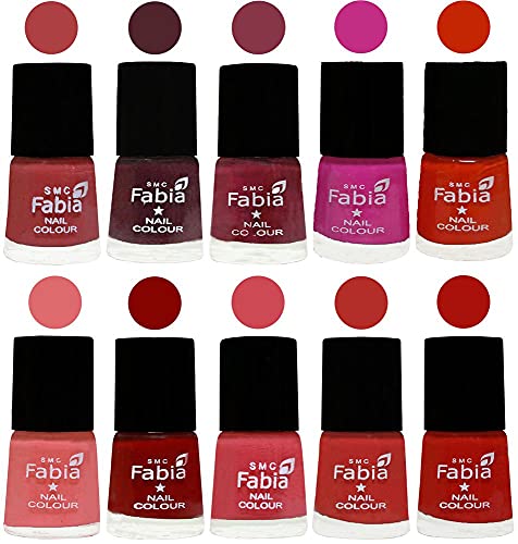 Image of ALL IN ONE (PACK OF 10), Long Lasting Glossy Nail Polish, 6 ml Each, All Vibrant Colours,02249