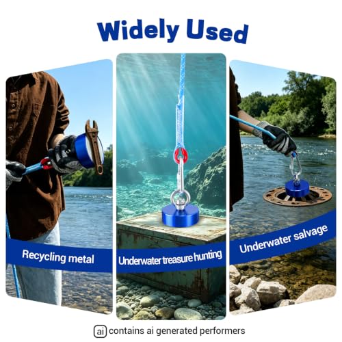 Kit Completo de Pesca con Imán 360 grados DTLHCNCT 1200LB con Cuerda de 65Ft miniatura 7