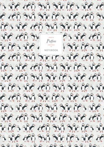 Puffins Notebook - Lined Pages - A4 - Premium: (Grey Edition) Fun notebook 192 lined pages (A4 / 8.27x11.69 inches / 21x29.7cm)