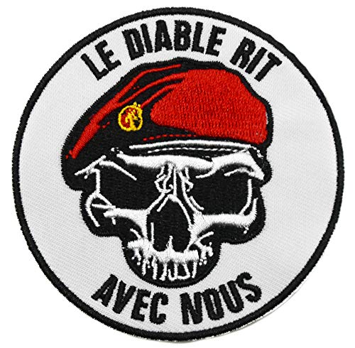 ecusson THERMOCOLLANT Para Parachutiste Legion Beret Vert Rouge Legionnaire armée France Francais 8cm Airsoft Diable