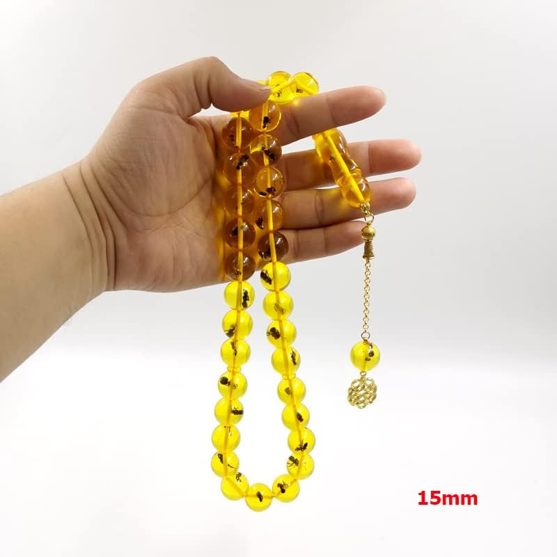 Miniatura 4 de Tasbih - Rosario islámico de resina de gran tamaño, 33 cuentas de oración musulmana, accesorios turcos, Trabizon (0.591 in x 33 cuentas)