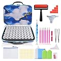 AYIYUN 70 Slots Diamond Painting Storage Containers, 5d Diamond Art Accessories and Tools, Diamond Painting Accessories Kit DIY Art Craft Jewelry Beads Rhinestones Organizer Box(Blue)