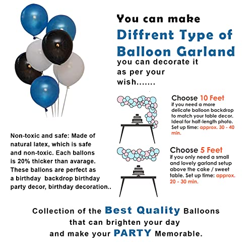 Image of Party Propz Boss Baby Theme Decorations Combo Set -52Pcs Happy Birthday Foil Balloon; Blue White BlackMetallic Balloons; Boss Baby Character; Foil Curtain Set for Boys Bday Decorations Items for Kids