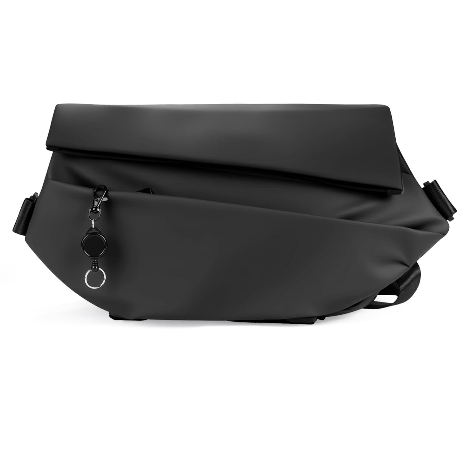 MQTUG Waterproof Crossbody Sling Bags for Women & Men - Anti-Theft Sling Backpack with Magnetic V-Buckle for Travel, Commuting, Cycling & EDC (Black)