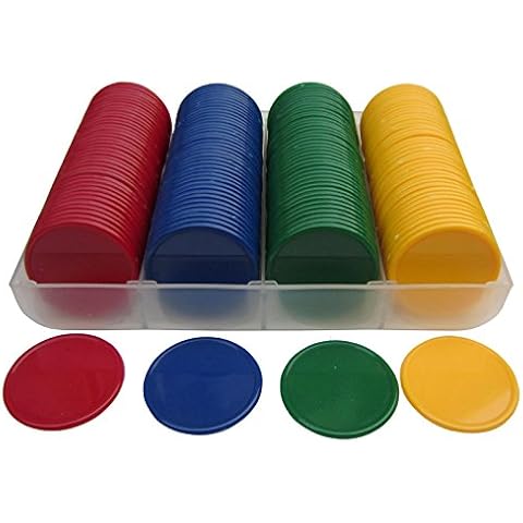Smartdealspro Set of 160 Opaque 38mm Plastic Counting Counters Poker Chips for Casino Card Games Cover