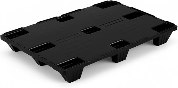 Pallet Bancale in Plastica HDPE, 120x80cm, Portata 2500kg, Certificazione Alimentare, Impilabile con 9 Piedini - 1