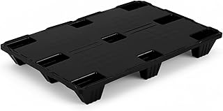 Palette aus HDPE-Kunststoff, 120 x 80 cm, Tragkraft 2500 kg, lebensmittelecht, stapelbar mit 9 Füßen